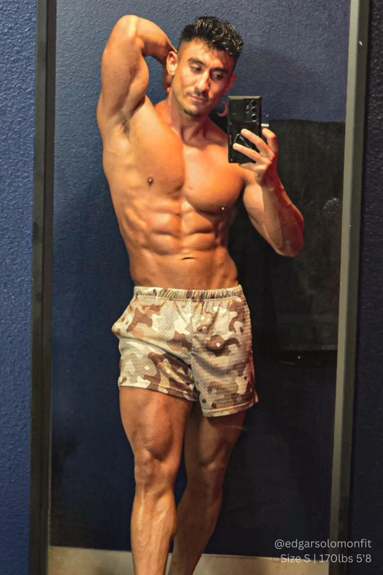 Festival 3" Jersey Mesh Short Shorts - Khaki Camo