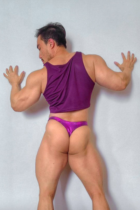 Metallica Men's Thong with Bulge Pouch - Hot Pink Croc