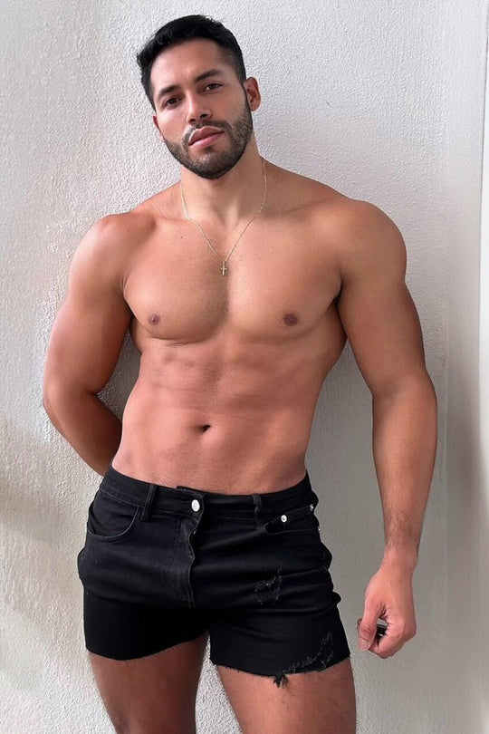 Rockstar Raw Cut 2.5" Denim Short Shorts - Black - JJ Malibu 