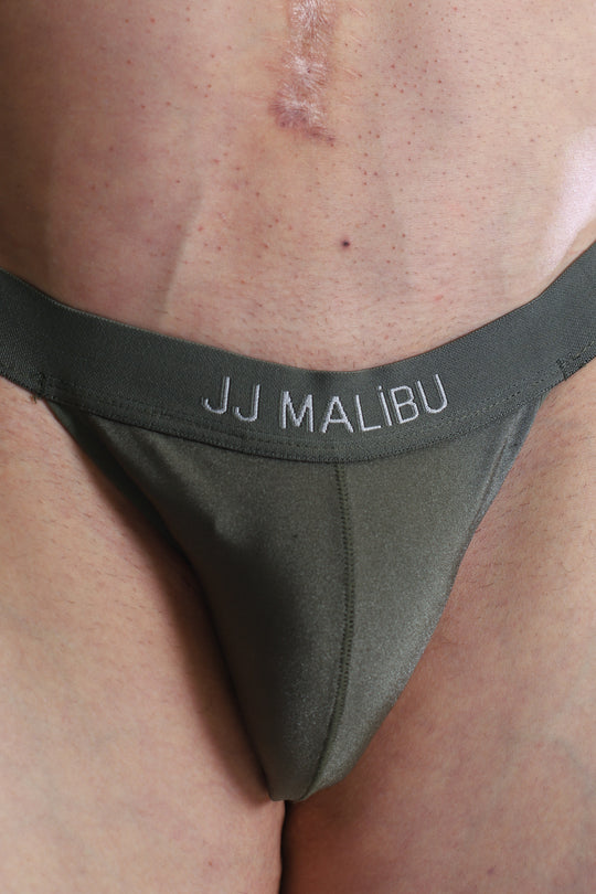Deep Back V Jockstrap - Olive
