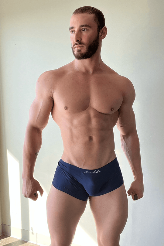 Come-Over Silky Seamless Boxer Briefs - Indigo Navy