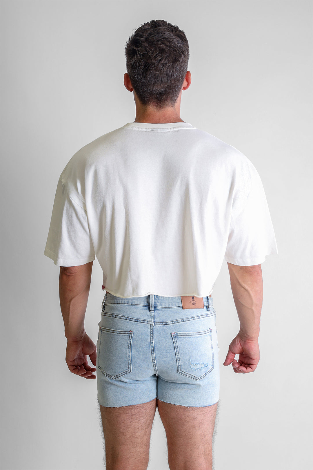 Vintage-Washed Drop-Shoulder Crop Tee - Anatomy