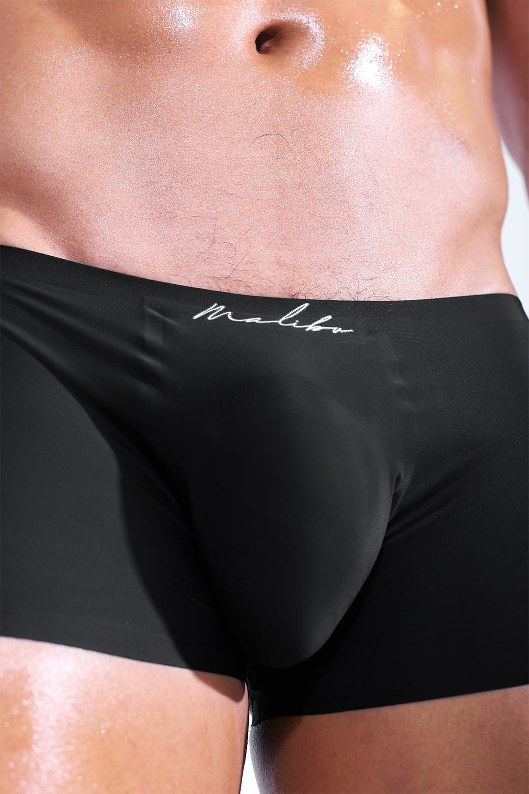 Come-Over Silky Seamless Boxer Briefs - Midnight Black
