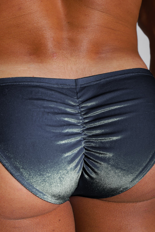 Velvety Scrunch-Butt Bikini Briefs - Blue