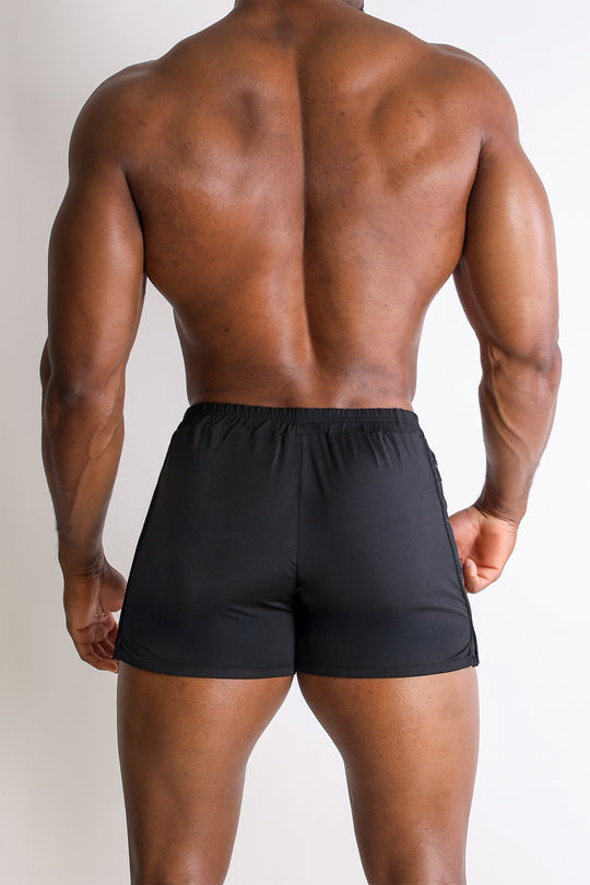 2.5" Side Split Booty Shorts - Black