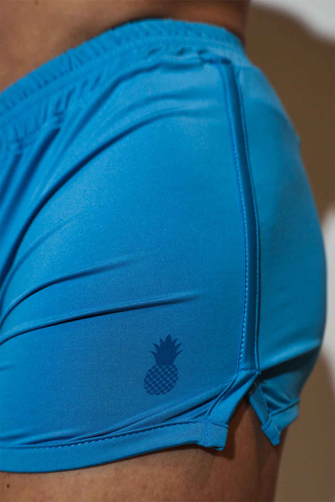 2" Side Split Booty Shorts - Soft Blue