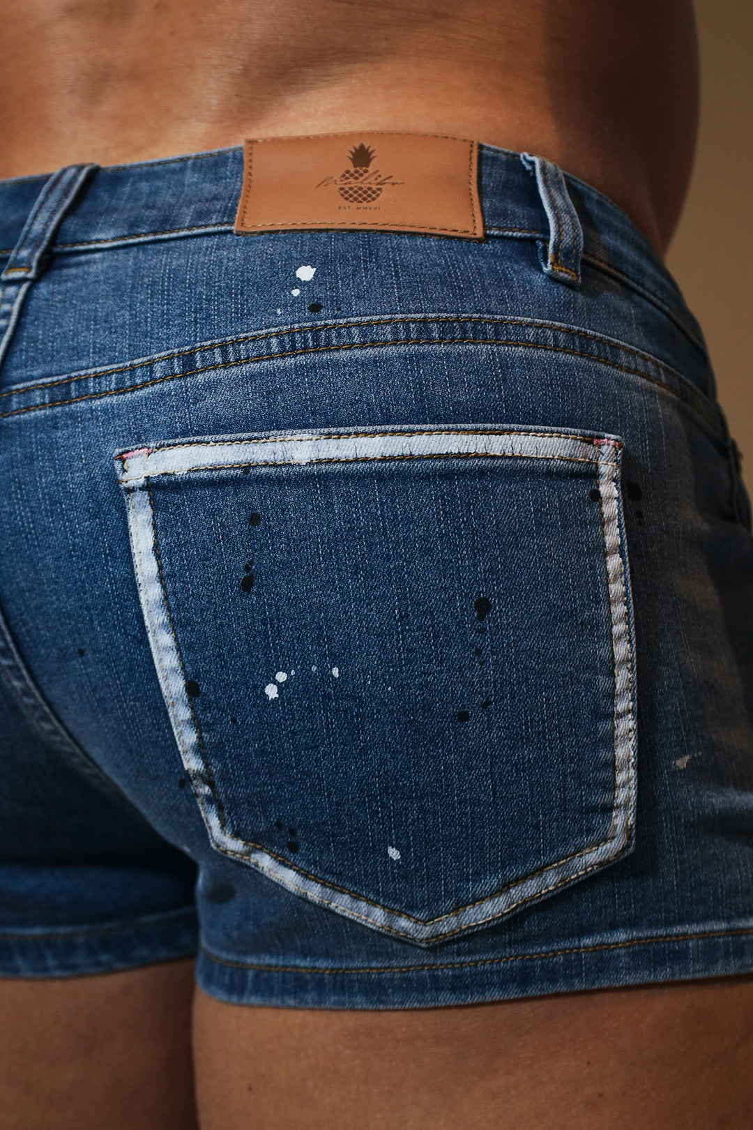 Studio Splash 1.5" Denim Short Shorts - Dark Blue