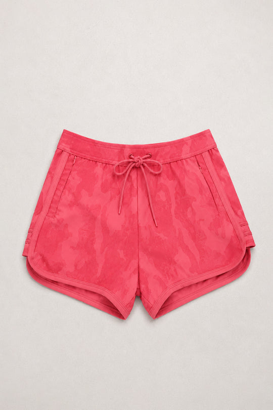 City Fit Drawstring Short Shorts - Strawberry Red