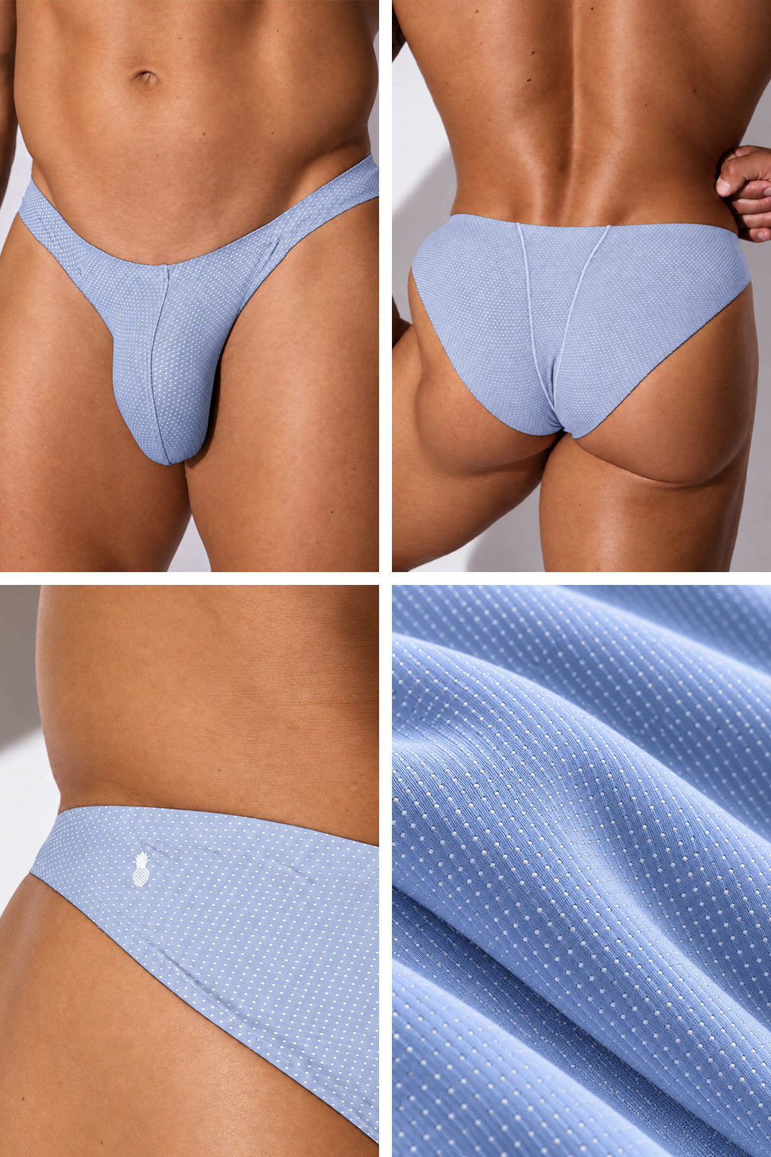 Shimmer Knit Seamless Briefs - Baby Blue