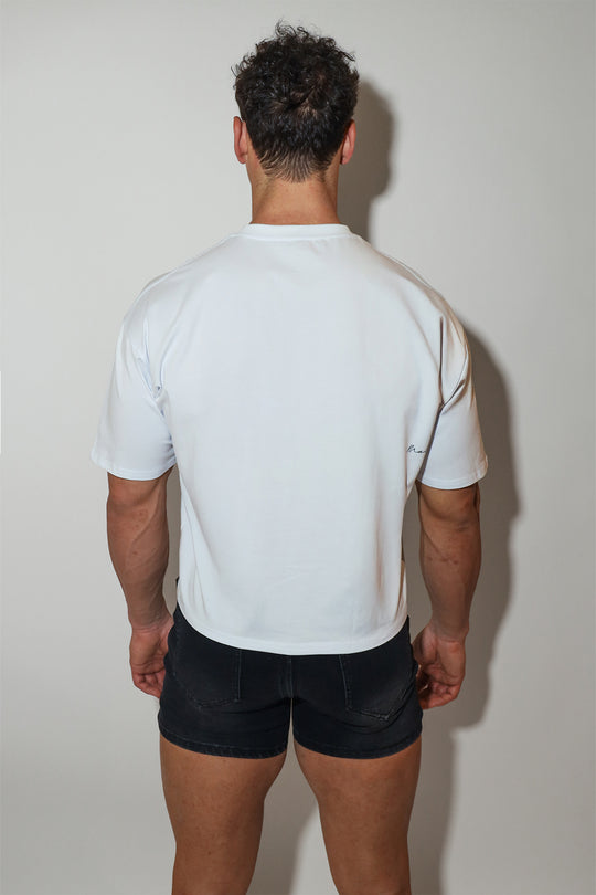 Oversized Relaxed Crop Top - Ivory