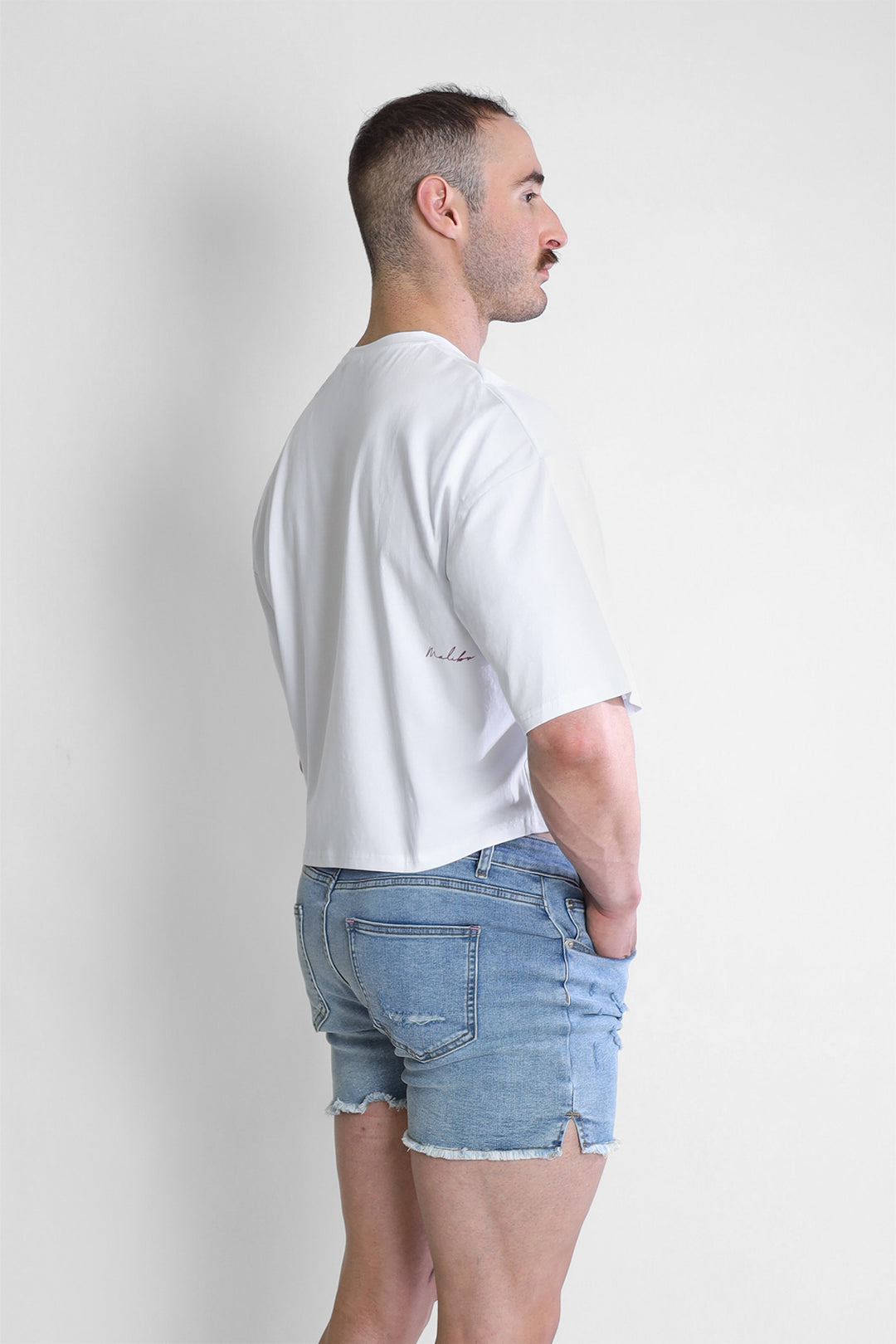 Oversized Relaxed Crop Top - White