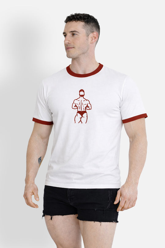 Field-Day Ringer Tee - White w/ Red Trim