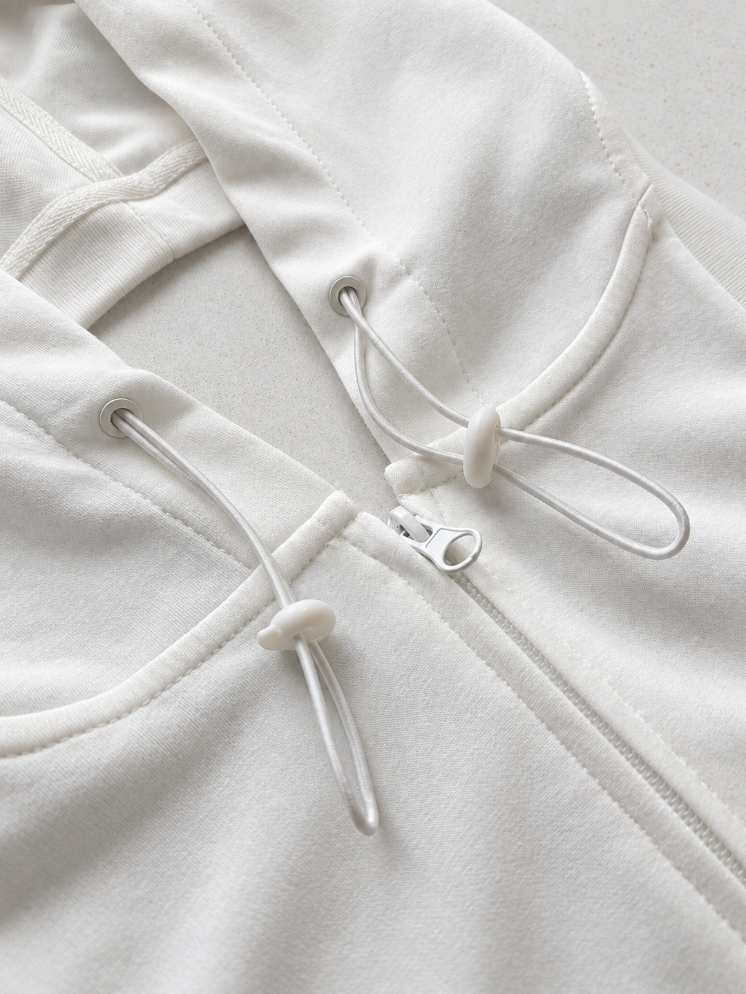 Open Back Sleeveless Hoodie - Winter White