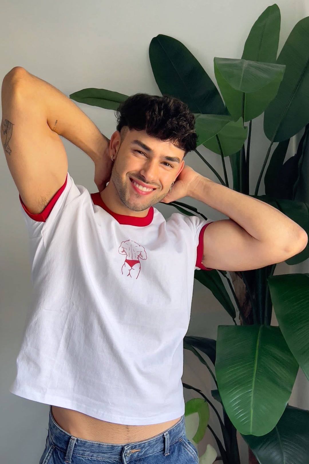 Field-Day Ringer Tee - White w/ Red Trim