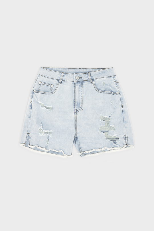 Jaded 3" Denim Short Shorts - Light Sky Blue - JJ Malibu 